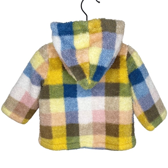 Little Me Plaid Fleece Hooded Cardigan - Picture 2 of 6